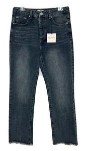 Nuevo con etiquetas Superdown REVOLVE High Rise Pierna Recta Dobladillo Crudo Botones Mosca Talla 29 - Imagen 1 de 7