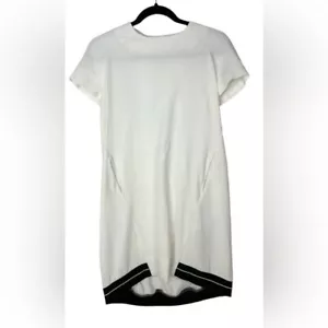 Zara Dress Women's Medium TRF Collection Short Sleeve Zipper Pockets White - Picture 1 of 9