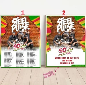 Custom Steel Pulse 50th Anniversary Tour 2025 Poster - Picture 1 of 1