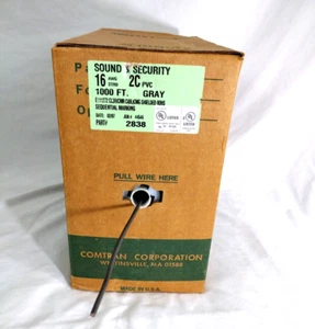 USA COMTRAN 16 AWG 2 conduttori cavo di comunicazione cavo pellicola scudo bobina 1000 piedi - Foto 1 di 20