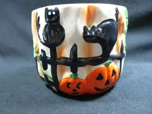 Royal Norfolk Ciotola Halloween in Ceramica - Gatti/Zucche/Recinzione/Pipistrello Nero - Foto 1 di 8
