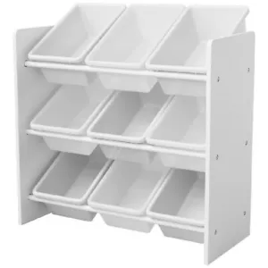 Kids Small Tub Storage Shelf - White Childrens Toy Organiser - Picture 1 of 4