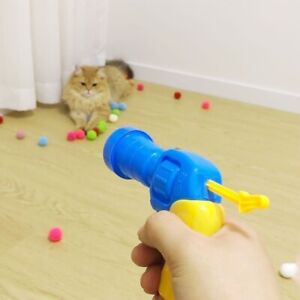 Plush Cat Interactive Launch Training Toy Stretch Plush Ball Toys  Cat Toys