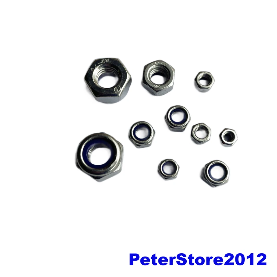 Sicherungsmuttern DIN 985 Edelstahl A2 Stopmuttern M2 M3 M4 M5 M6 M8 M10 M12 M16 - Bild 1 von 1