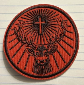 Jagermeister Jager Cruz Ciervo Ciervo Licor Barra de Alcohol Parche Bordado Planchar - Imagen 1 de 3