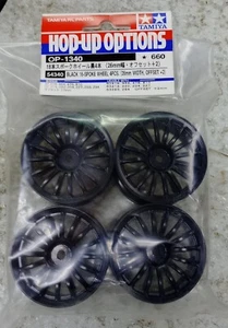 Tamiya Hop-up Options Spare Part Black 18-Spoke Wheel 26mm Width 4Pcs 2012 - Picture 1 of 7