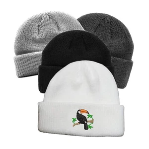 Toucan bird embroidered docker beanie hat, dock beanie hat - Picture 1 of 3