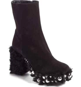 MIU MIU PRADA SUEDE SHEARLING STUDDED CHUNKY SEXY BOOTS EU 40 9 I LOVE SHOES - Picture 1 of 9