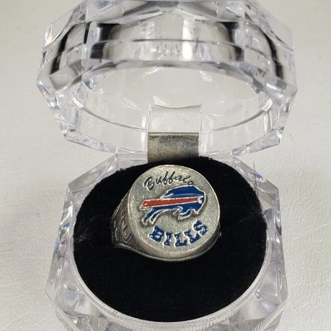 NFL Pewter Rings with Display Case Choose Your Team and Size Brand New Cover