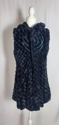 Chaleco de piel sintética CoVelo para mujer 14 negro mullido sin mangas círculos felpa boho Foto 1 de 4