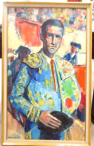 Marguerite BERMOND 1911-1991 Ritratto Torero "El Viti" 55x106cm Ottimo! - Foto 1 di 13