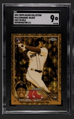 Enmanuel Valdez 2023 Gilded Cast in Gold Boston Red Sox RC Superfractor 1/1 - Image 1 of 2