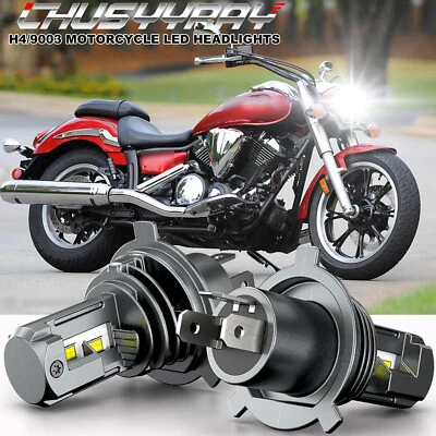 H4 LED Faros Motocicleta Alto/Bajo Para Yamaha V-Star 950 1100 1300 Clásico Foto 1 de 4