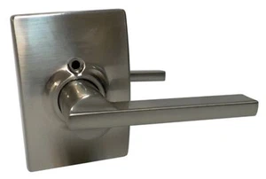 Schlage F10 LAT 619 CEN 16-080 Satin Nickel Passage Tür Hebel Verschluss Montage - Bild 1 von 2