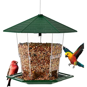 Outdoor Hanging Bird Feeder, Water-Resistant, Squirrel-Proof, Green - Picture 1 of 10