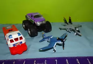 Mixed Lot Of 4 FORD MONSTER TRUCK HOT WHEELS 10-WHEELER HAULER 2 DISNEY PLANES - Picture 1 of 6