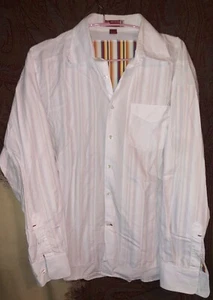 Guess Button Up Stripe Lined Shirt Men’s M *BUNDLE & SAVE* $1 SHIPS MORE - Picture 1 of 6
