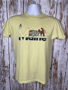 Vintage gelbes Maine Tourist Lobster Marine Tee T-Shirt Gr. M Hanes  - Bild 1 von 14