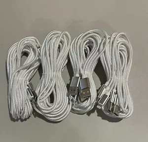 LOT OF (12) 6 Foot Chargers Cable For iPhone 11/X/8/7/6 Nylon Braided 6 Feet 6FT - Picture 1 of 1