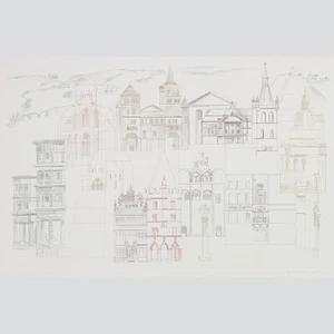 Otto Rohse: Trier. Mehrfarbiger Kupferstich 1983.  - Bild 1 von 1