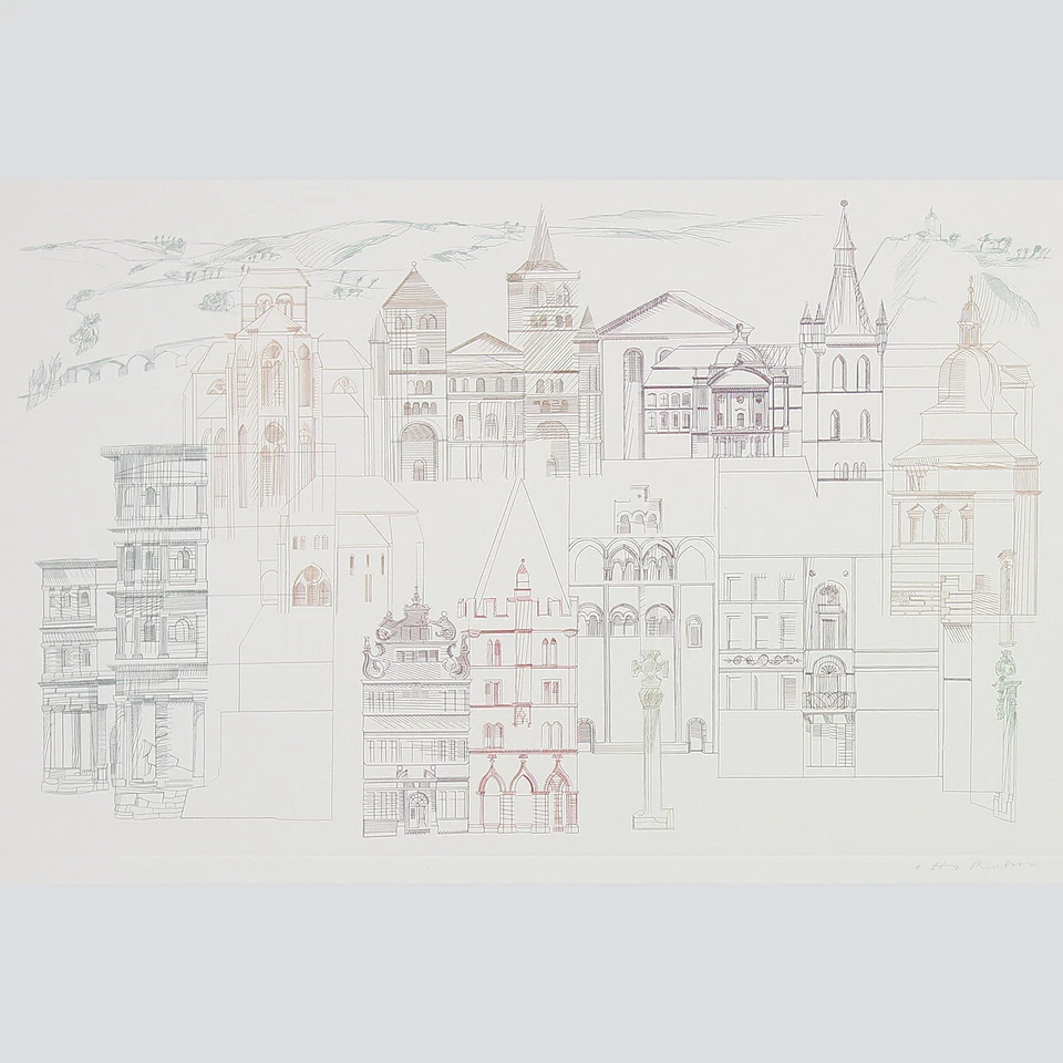 Otto Rohse: Trier. Mehrfarbiger Kupferstich 1983.  - Bild 1 von 1