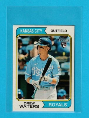 Drew Waters 2023 Topps Heritage #96 "Mini" 007/100 Kansas City Royals Rookie - Image 1 of 2