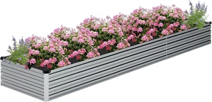 Galvanized Raised Garden Bed,12×2×1Ft Metal Planting Box for Outdoor Vegetable,  - Picture 1 of 12