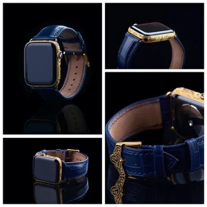 Apple Watch Series 9 45mm GPS + LTE, 24K pozłacane, szafirowe szkło ręcznie grawerowane - Zdjęcie 1 z 7