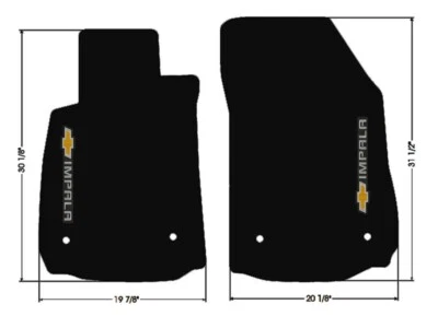 NUEVOS TAPETES NEGROS Chevy Impala 2014-2020 bordados pajarita doble logotipo lateral Foto 1 de 4