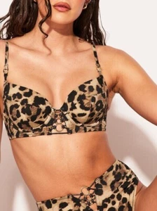 Ann Summers Miami Dreams Underwired Bikini Top - Animal Print - Sizes 32B-38G - Picture 1 of 6