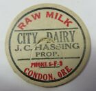 Capuchon de bouteille de lait vintage 1-5/8" J.C. HASSING accessoire City Dairy lait cru CONDON, OREGON