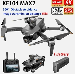 KF104 MAX2 Drone GPS 3-axis Gimbal 8K Dual Camera 6KM Remote Control With Screen - Picture 1 of 24