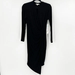 Neu mit Etikett Nine Britton Damen schwarz Langarm Midi Bodycon Kleid Größe SP - Bild 1 von 4