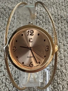 Charming Charlie Rose Gold Tone Fashion Cuff Watch New Battery - Picture 1 of 5
