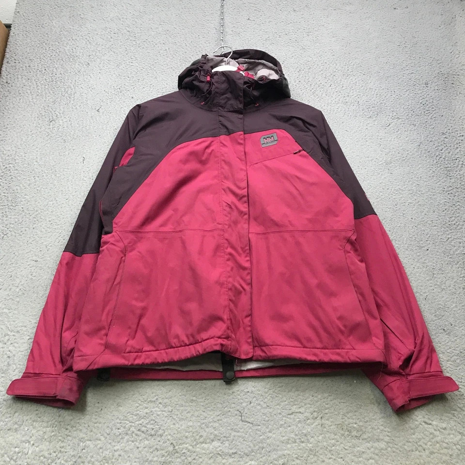 Helly Hansen 3 en 1 Chaleco Chaqueta Con Capucha Mujer Mediano Logo Rosa Granate Esquí Foto 1 de 4