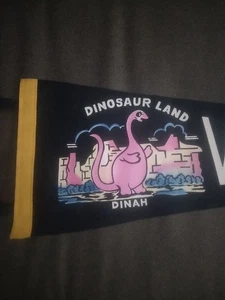 Vintage Dinosaurland Pennant Vernal Utah Dinah Pink Purple Scarce Dino Dinosaur  - Picture 1 of 11