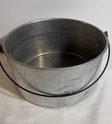 "Cubo de olla de aluminio de 7"" hecho en Japón de mediados de siglo de colección para acampar cocina" Foto 1 de 4