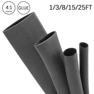 4:1 Heat Shrink Tubing Tube Black Glue Waterproof Dual Wall Wires Wrap - Picture 1 of 18