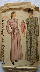 Vintage Simplicity Robe Pattern 1402 34" Bust - Picture 1 of 2