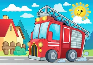 Print of fire engine suitable for son, grandson, friend, family - Picture 1 of 1