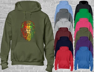 REGGAE LION HOODY HOODIE PEACE MUSIC JAMAICAN RASTA FASHION DESIGN COOL SUMMER - Picture 1 of 24