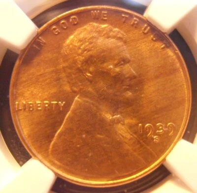 1939 S Lincoln Cent, NGC Certified MS 66 RB  (39SN80) - Image 1 of 4
