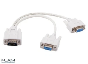 Cable duplicateur doubleur ecran VGA video Splitter VGA duplicator on 2x monitor - Imagen 1 de 5