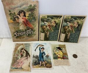 Lot of Antique Victorian Trade Cards Syrup of Figs Hoods Scotts Barry's