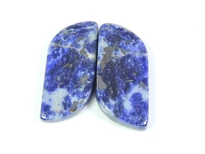 Natural Blue Sodalite Matched Pair Fancy Cabochon Loose Gemstone 12X25X03 MM p51 - Picture 1 of 9
