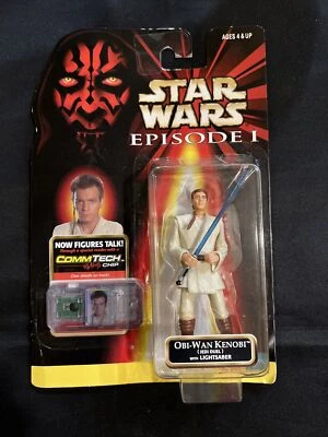 Figura de acción Star Wars Episodio 1 Commtech Obi-Wan Kenobi Jedi Duel Hasbro 1998 Foto 1 de 4