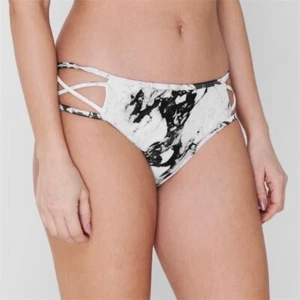Firetrap UK10/SMALL Strap Bikini Briefs White Marble Print Women's Swimwear - Picture 1 of 10