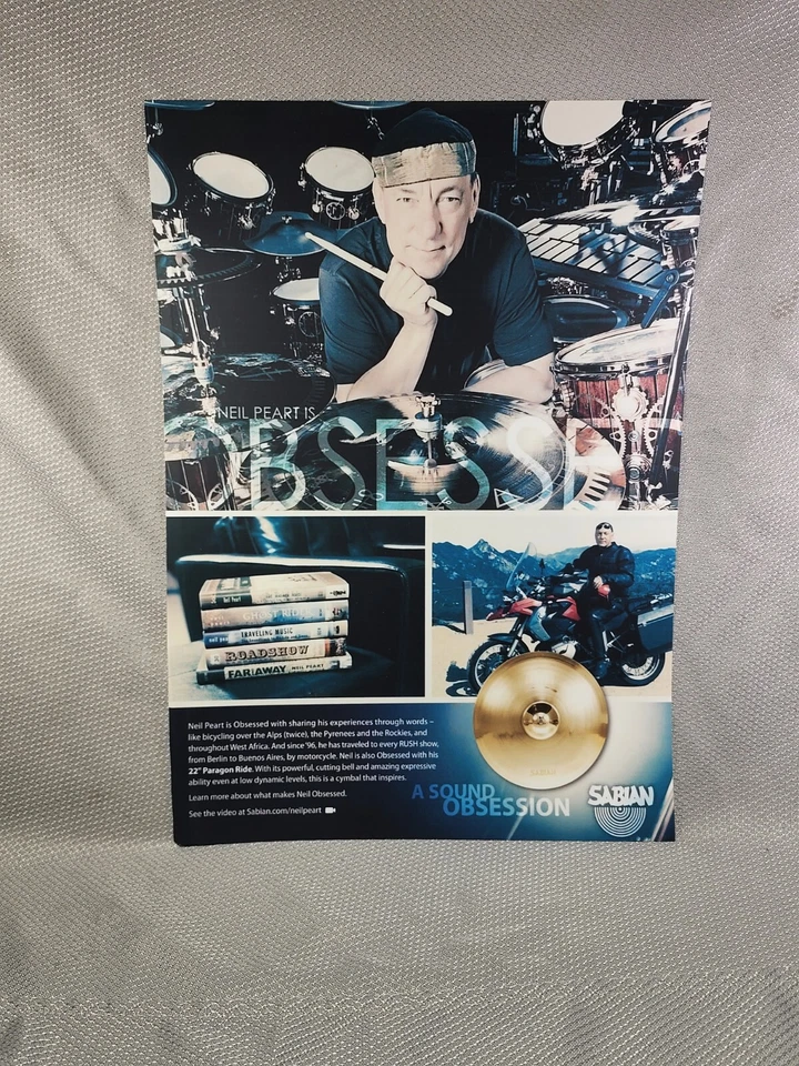 Rush Neil Peart Sabian "A Sound Obsession" Promo Poster - Image 1 of 1