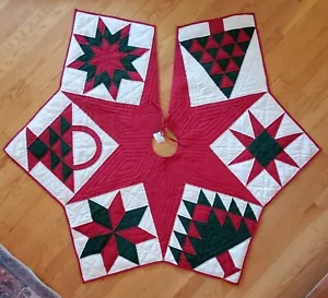 58" Quilted Sampler Christmas tree skirt from Choices In Hand - Picture 1 of 13