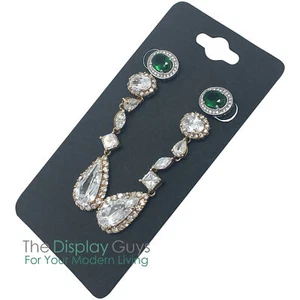100pc 2x4" Inch Black Paper Earrings Display Hanging Cards for Jewelry Accessory - Picture 1 of 3